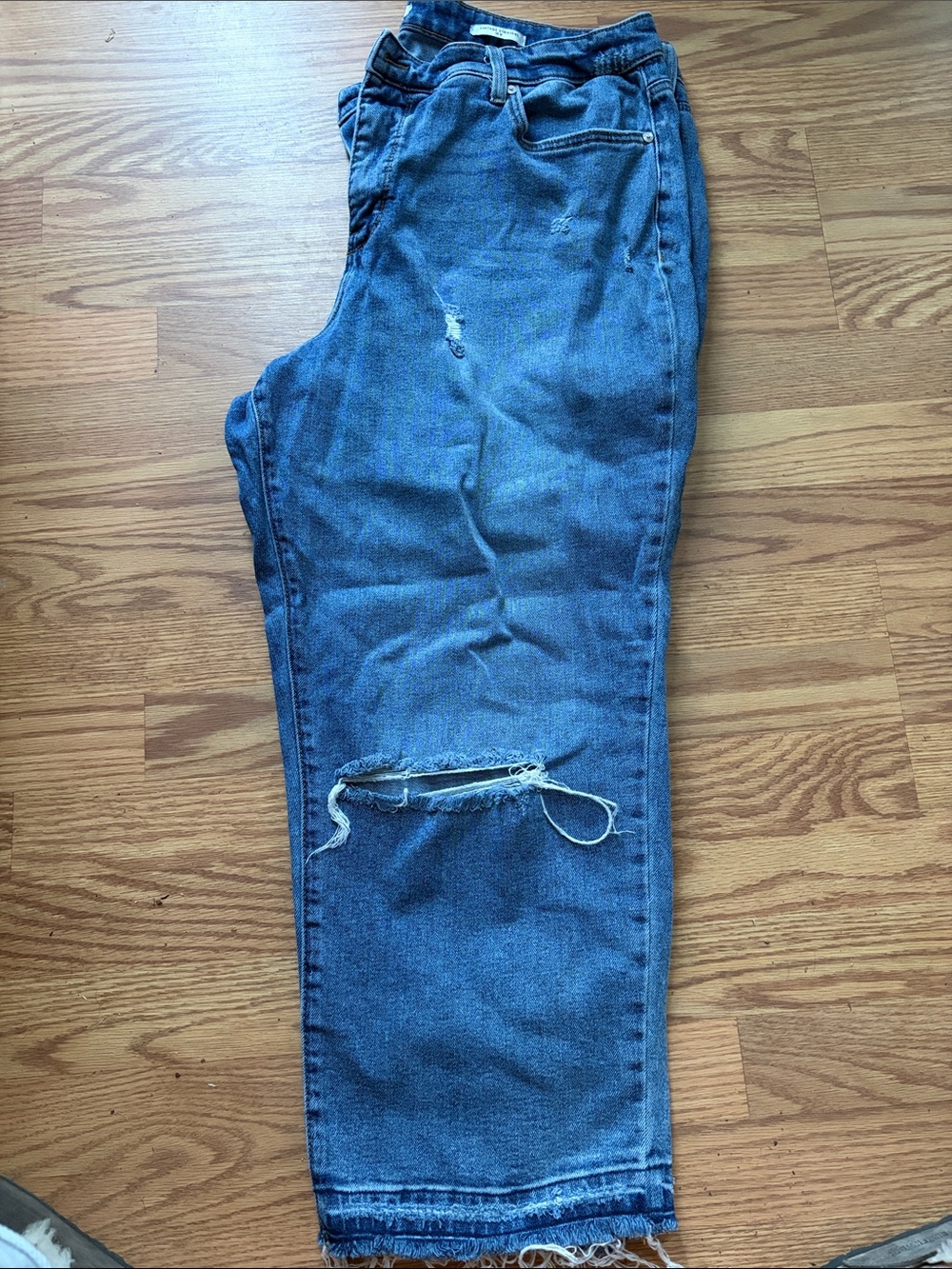 Wonderly Distressed Dark Blue Boyfriend Jeans